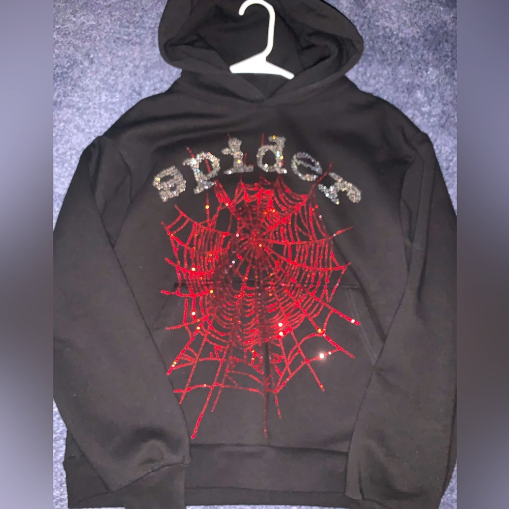 Sp5der hoodie rhinestone size S